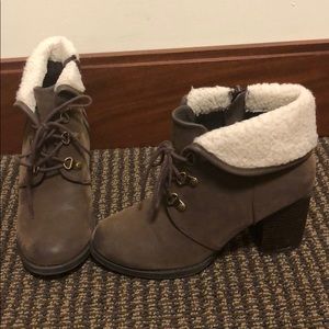 Brown Faux Sterling Booties